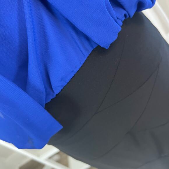 Bisou Bisou women's size 2 Electric blue Halter Dress high neck. fun unique 1124 - Picture 4 of 14